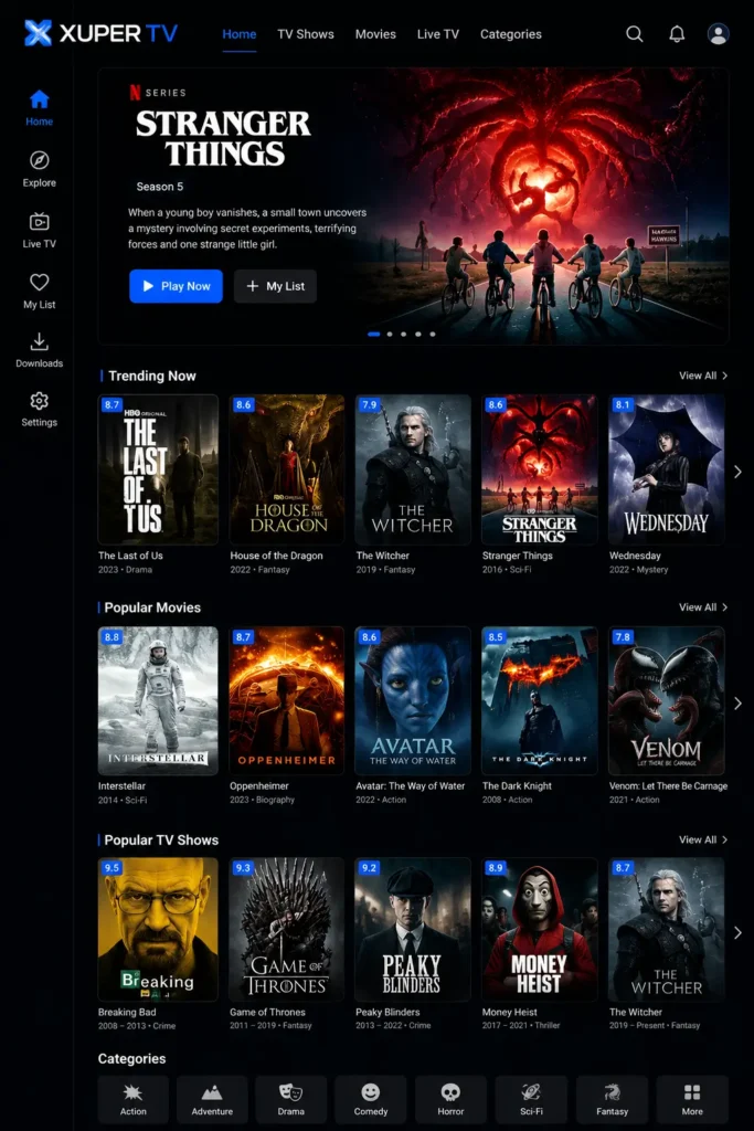Xuper TV Entertainment and HD video streaming